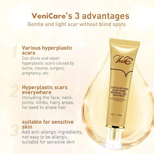 Acne Scar Removal Cream Stretch Marks Face Skin Cream Shrink Pores Gel-Fade Scar Marks Acne Skin Care (Packaging Upgrade) VeniCare