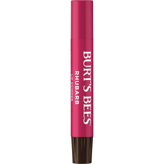 Burt's Bees Shimmer Lip Tint Set, Tinted Lip Balm Stick, Moisturizing for All Day Hydration with Natural Origin Glowy Pigmented Finish & Buildable Color, Rhubarb (4-Pack)
