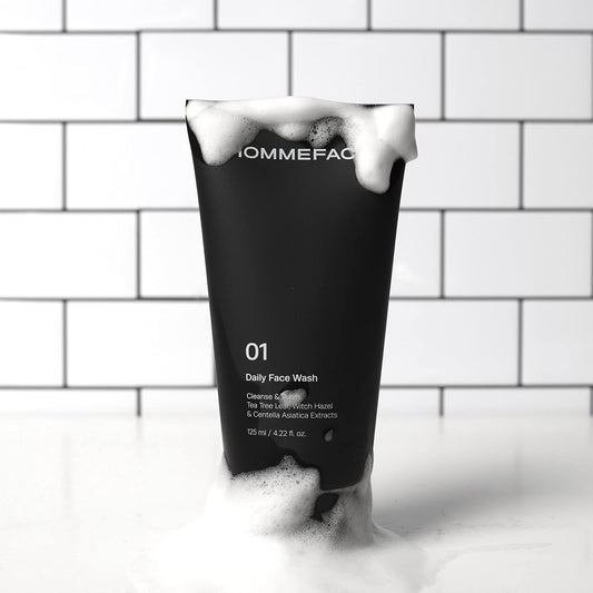 HommeFace 2-Pack Daily Face Wash for Men, Gentle Facial Cleanser for Deep Cleansing with Collagen, Hyaluronic Acid & Witch Hazel Extract