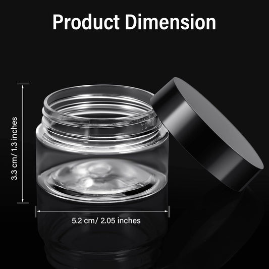 Patelai 4 Pieces Round Wide-mouth Leak Proof Plastic Container Jars with Lids for Travel Storage Makeup Beauty Products Face Creams Oils Salves Ointments DIY Making(1 Ounce,Black)