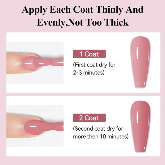 Nail Polish Quick Dry Pink Nail Lacquer Sheer Color, Regular Fast Drying Fingernail Polish Bulk Non Gel Long-Lasting DIY Salon Gift For Women