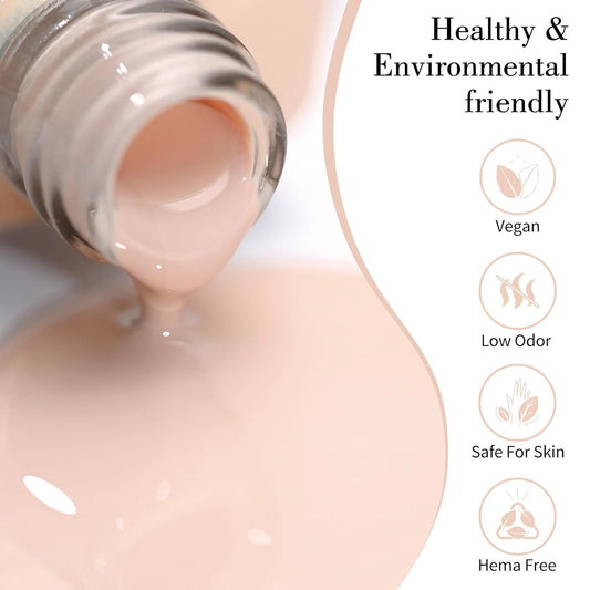 CANNI Nude Pink Gel Nail Polish – 0.3oz Sheer Skin Tone Color, Glossy Soak-Off UV/LED Nail Gel for Natural French Manicure, DIY & Salon Use