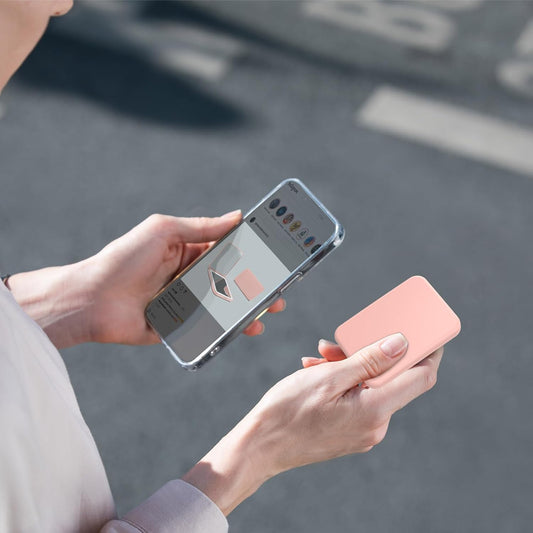 Kintion 2025 Pocket Mirror, Rechargeable Dimmable 3 Color Lighting 1X/3X LED Compact Travel Makeup Mirror for Purse, Portable, Folding, Handheld, Small Lighted Mirror for Women Gift, Pink