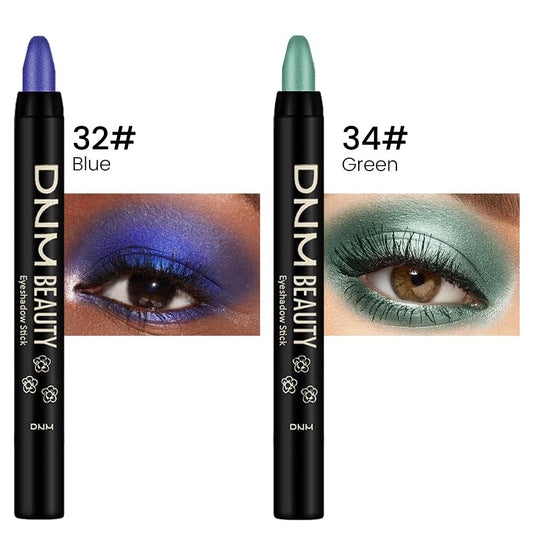 Kaely 2Pcs Cream Eyeshadow Sticks Set for Eyes Waterproof,Blue Shimmer & Green Shimmer Matte Eye shadow Stick Pencil Pen Bulk sombras en crema para ojos 32+34