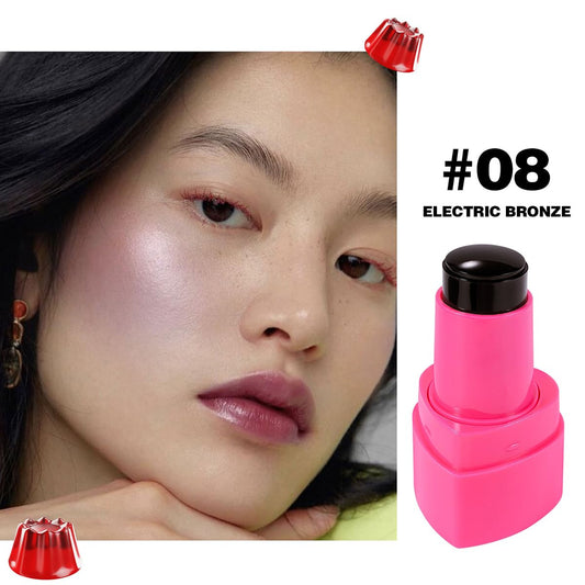Cooling Water Jelly Tint Stick,Multi-Use Juicy Love Blush, 3-In-1cheek Blush & Eyeshadow & Lip Tinted Long-Lasting Moisture Stick,Bouncy Jelly Texture,Creates A Moist Watercolor Effect (#08, 0.32oz)
