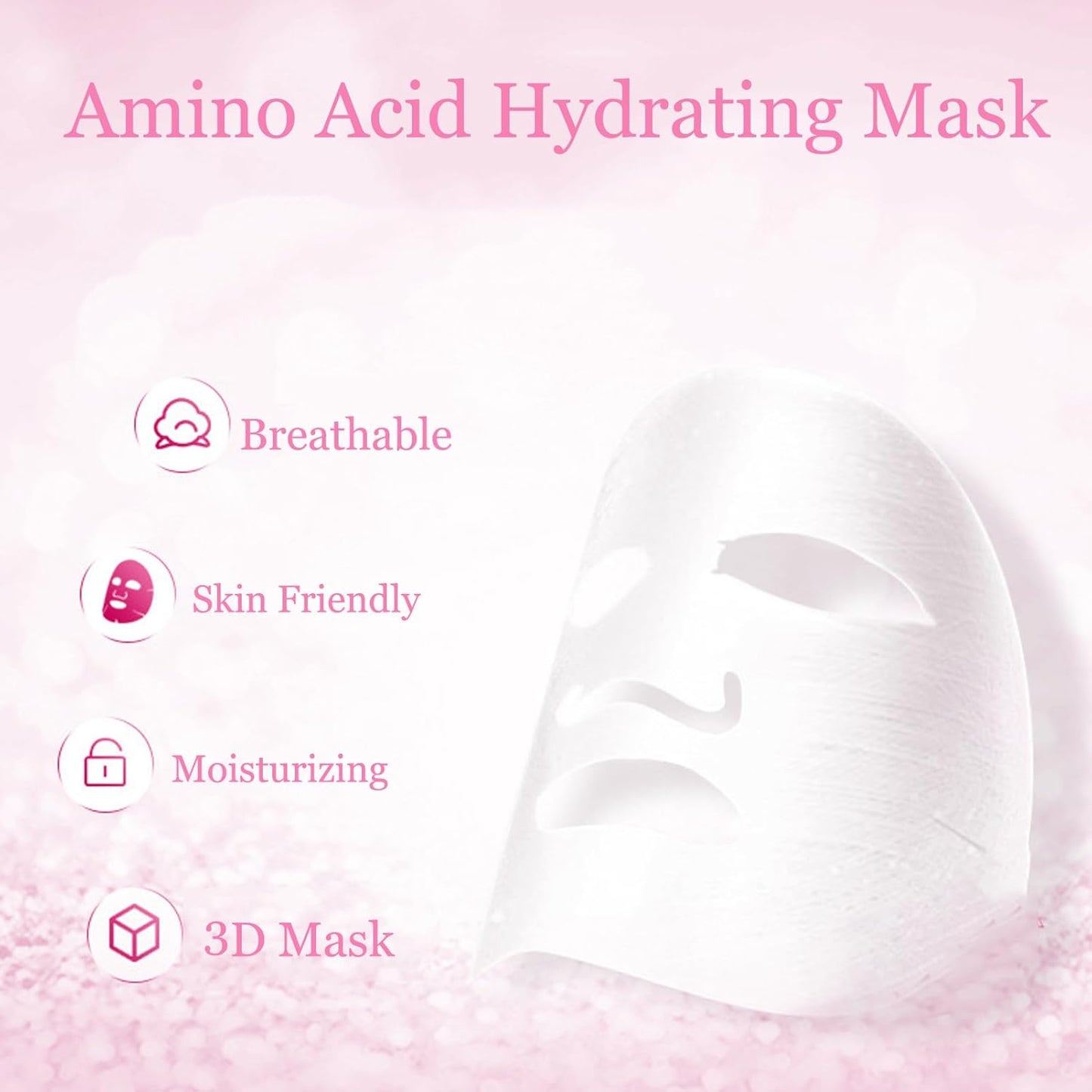6Pcs Amino Acid Skin Care Products Set, Sakura Skin Care Sets, Nicotinamide Skin Care Gift Set for Women Girls, Skincare Routine Set, Face Care Kit with Cleanser, Mask, Toner, Eye Cream, Moisturizer