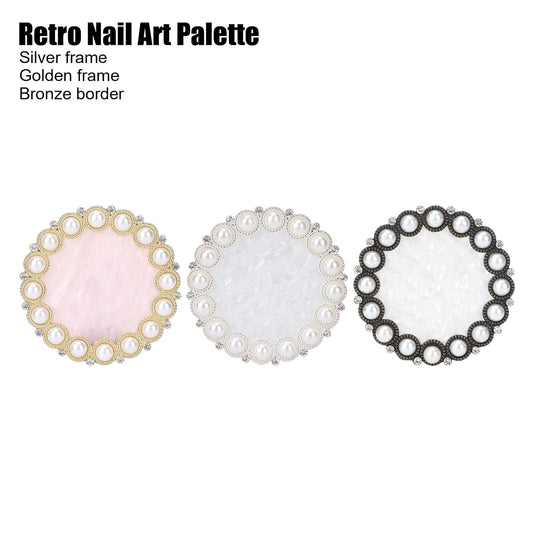 Polish Mix Palette, Resin Nail Art Display Board Cosmetic Nail Mixing Palette Color Mixing Nail Art Tips Display Plate(Silver)