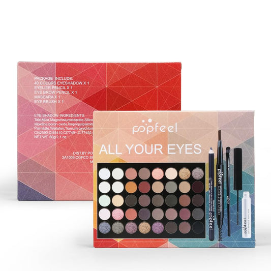 All in One Eyeshadow Palette Makeup Set, Makeup Kits with Makeup Brush, Mascara, Eyebrow Pen,Travel Makeup Bundle Holiday Surprising Makeup Gift Box for Women Girls, Vegan, Maquillage