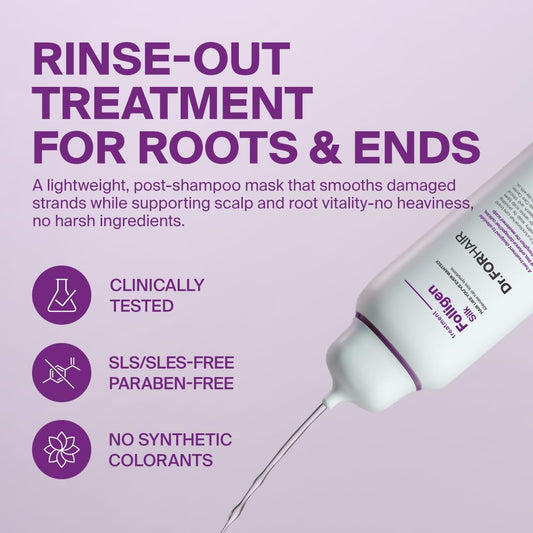 Dr.FORHAIR Folligen Silk Treatment 300 ml/10.14 fl. oz. | Damaged Scalp And Hair Care | Gentle, Nourishing & Strengthening