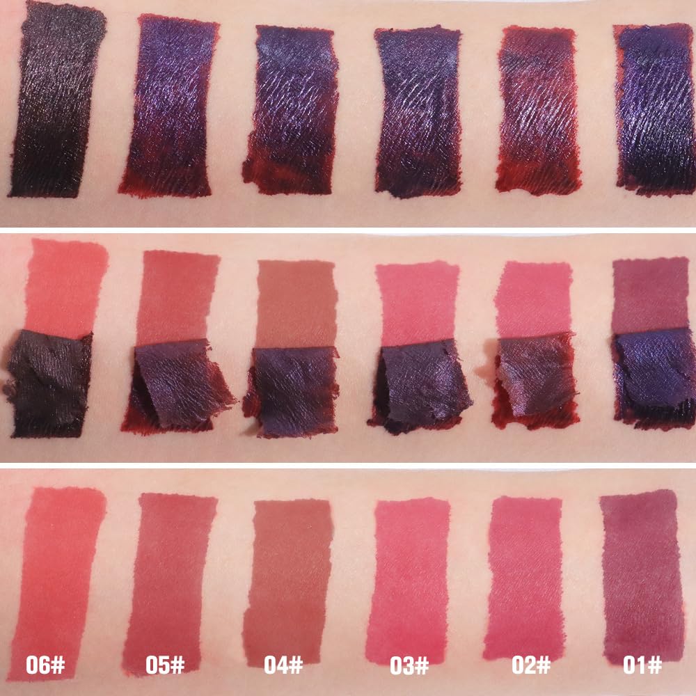 evpct 3Pcs Peel Off Lip Stain Tints, Nude Brown Orange Red Matte Liquid Lipstick Lip Stain Long Lasting Waterproof for Women, Non-sticky Lipstick Peel Off High Pigment No Faded Smudge-proof Lip Stains