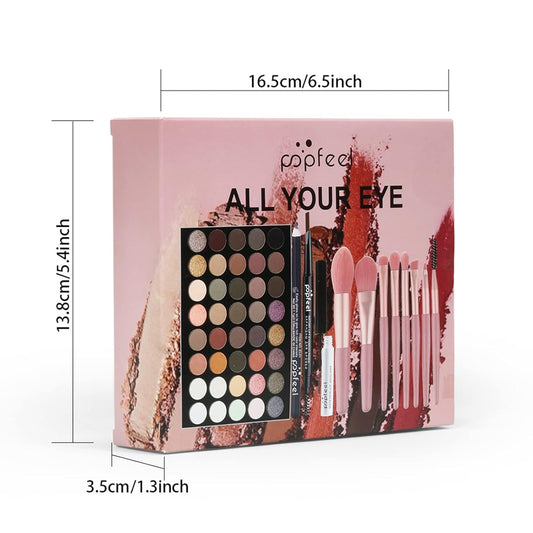 Makeup Kit All-in-one Girls Makeup Gift Set for Women Full Starter Cosmetics Kit, Include Eye Brushes Set, Eyeshadow Palette, Eyebrow Pencil, Mascara, Eyeliner Pencil
