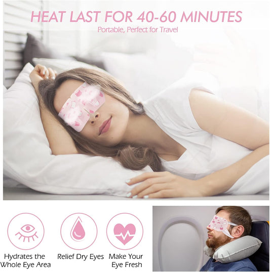 Jekeno Steam Eye Mask, 20 Packs Eye Masks for Dry Eyes Dark Circles and Puffiness, 40-60 Minutes Self Heated Steam Warm Eye Mask, Christmas Spa Gifts for Women
