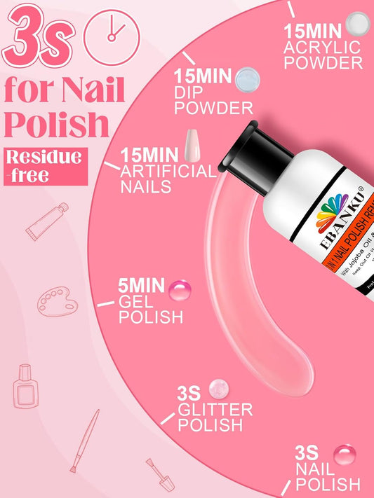 EBANKU Nail Polish Remover Kit, 120ML Gel Remover with Cuticle Oil 10 pcs Nail Clips, 50pcs Nail Foil and Tools Quick Removal for Nails Polish Acrylic Dip Powder