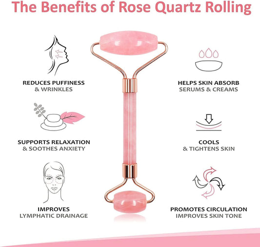 Jade Roller & Gua Sha, Face Roller Redness Reducing Skin Care Tools, Gua Sha Tools Set, Facial Roller Jade Roller for Face, Eyes, Neck