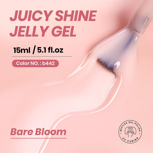 Beetles Nude Gel Nail Polish - 15ML Nude Pink Natural Gel Polish Nail Concealer Jelly Gel Nail Polish Soft Sheer Nail Polish Soak Off UV Nail Lamp French Nail Art Manicure Gift for Women