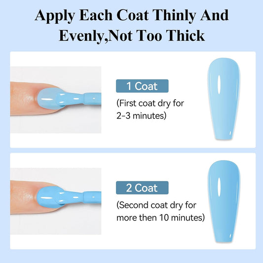 Blue Nail Polish Quick Dry Pastel Nail Lacquer Sheer Color, Light Blue Regular Fast Dry Fingernail Polish Bulk Non Gel Long-Lasting DIY Salon Gift For Women