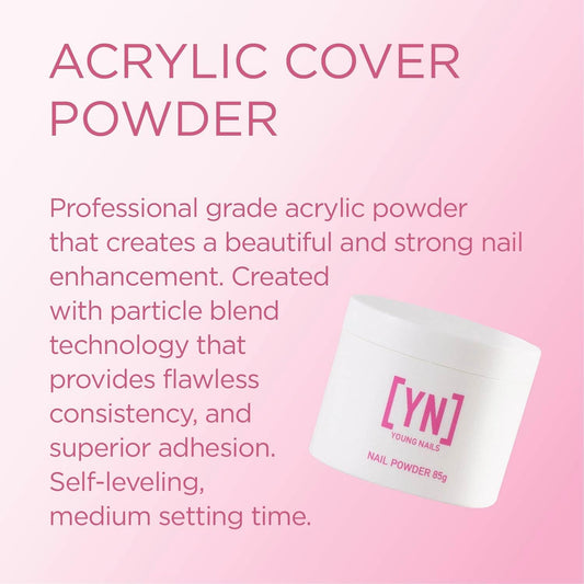 Young Nails Acrylic Powders, Cover - Created For a Flawless Consistency And Superior Adhesion - Cover Powder Begins To Set in 75 Seconds - Available in 45 gram, 85 gram, and 660 Gram Size Options