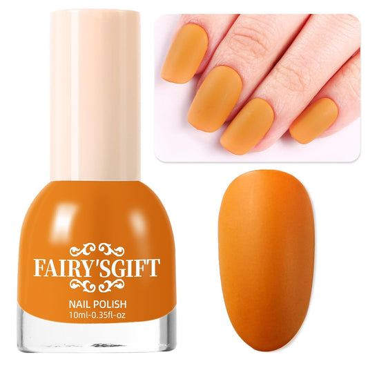 Matte Nail Polish Quick Dry Nail Lacquer for Nail Art Varnish, Mist Effect Matte Finish Velvet Nail Polish, 0.35 fl oz (Egg Yellow-02, 10 ML)