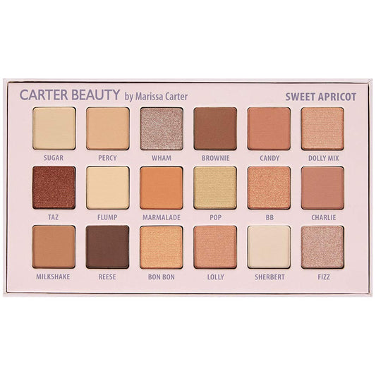 Carter Beauty 18 Shade Eyeshadow Palette | Long Lasting Eye Shadow Makeup | Shimmer & Matte Vibrant Colors (Sweet Apricot)