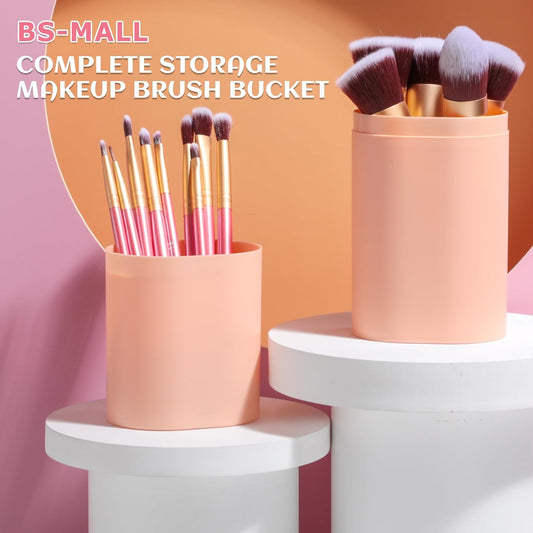 BS-MALL New 14 Pcs Makeup Brushes Premium Synthetic Kabuki Makeup Brush Set Cosmetics Foundation Blending Blush Eyeliner Face Powder Brush Makeup Brush Kit(golden Pink)