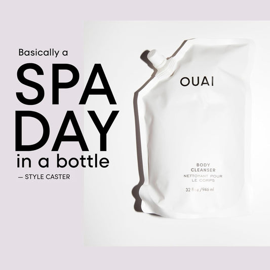 OUAI Body Cleanser Refill, Dean Street - Foaming Body Wash with Jojoba Oil and Rosehip Oil to Hydrate, Nurture, Balance, Soften Skin - Paraben, Phthalate and Sulfate Free Skin Care Products (32 Fl Oz)