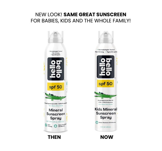 Hello Bello SPF 50 Kids Mineral Sunscreen Spray, Hypoallergenic Broad Spectrum UVA and UVB Protection, Reef Friendly and Water Resistant, 5 oz