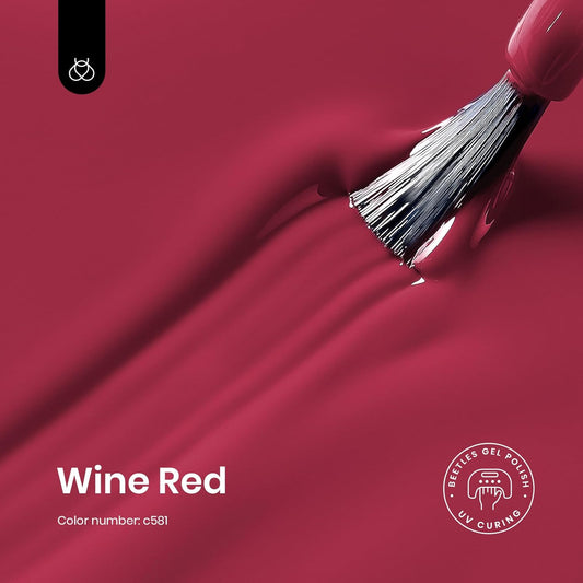 Beetles Red Gel Nail Polish, 1 Pcs 15ml Wine Red Burgundy Soak Off Gel Polish Nail Art Manicure Salon DIY Fall Design Decoration Home Uv Nail Lamp Needed