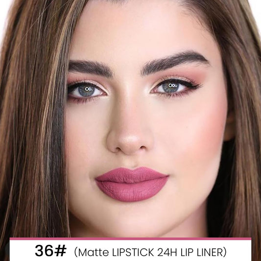 evpct 1Pcs Burgundy Red Matte Lip Liner and Lipstick for Women, Rose Magic Lipstick Lip Stain 24 Hours Original Lip Liner Makeup Stain Long Lasting Waterproof Smudge Proof labial Lip Pencil 36#