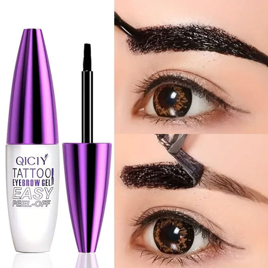 2pcs Black Tattoo Eyebrow Gel Tinting, Waterproof & Transfer-proof for Fuller Brows, Suitable for All Skin Types (Black, 2Pcs)