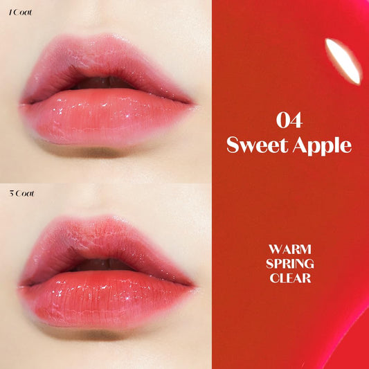 ETUDE Dear Darling Oil Tint #4 Sweet Apple 4.2g | High Moisturizing and Strong Hydrating Lip Oil/Lip Gloss | Smooth and Moist Lips | Non-Sticky Lip Oil Tint For Dry Lips | K-beauty