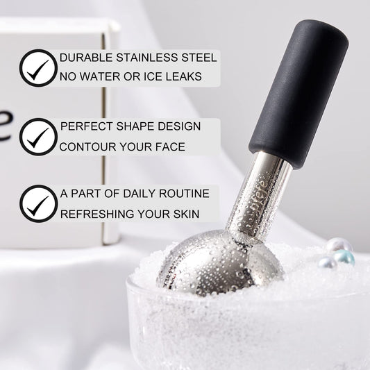 Ice Globes for Face & Eyes, Unbreakable Stainless Steel Cryo Sticks for Beauty Routines, Facials Cold Roller Cooling Globes for Puffiness, Wrinkles, Dark Circles, Headaches