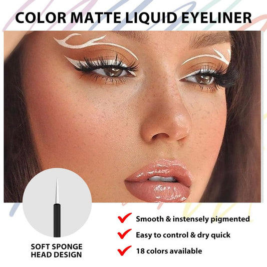 evpct 1Pcs White Liquid Eyeliner Makeup Waterproof White Eye Liners for Women, Eyes Wing Eyeliner Stamps Shapes Colored Eyeliner delineador de ojos a prueba de agua contra el agua blanco para ojos