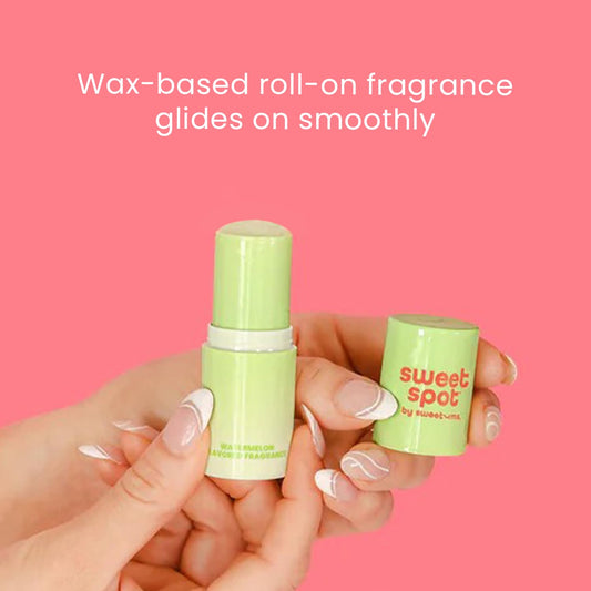 SweetSpot Flavored Solid Perfume Stick, Portable Travel Perfumes for Women, Long Lasting Fragrances, Non Sticky Formula, Natural Ingredients, Fragrance Stick (Peach)