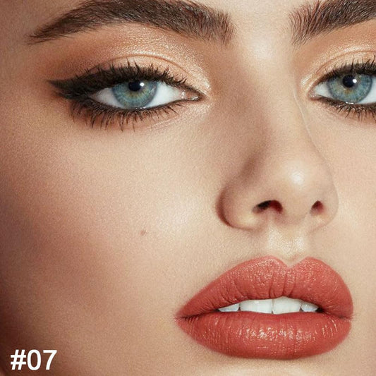 evpct 1Pcs Rose Gold Metallic Lip Liner and Lipstick Set Kit for Women Lips Kit with Lip Liner Lip Stains Long Lasting Waterproof 24 Hour Lipstick and Lip Liners Combo Lipliners Pencil Set 07#