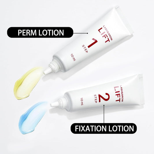 ICONSIGN 2-in-1 Lash Lift Kit Brow Lamination Kit, High-capacity Lotion Tube Design Eyelash Perm Kit Perm & Setting Lotion for Salon or Home Use, White