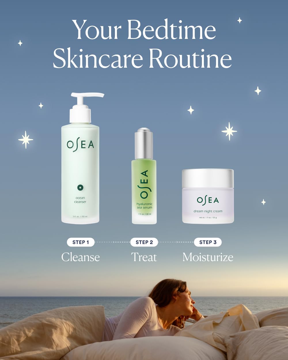 OSEA Dream Night Cream - Anti-Aging Hydrating Face Cream with Algae-Derived Bio Retinol - Plumps, Firms, & Smooths Line and Wrinkles