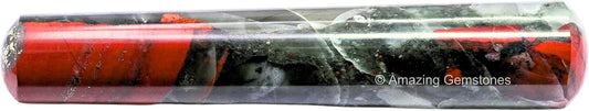 Amazing Gemstone African Bloodstone Crystal Wand Massage Stick - Pelvic Wand Gua Sha for Adults - Crystals and Healing Stones Massage Wands for Adults Gifts (Smooth)