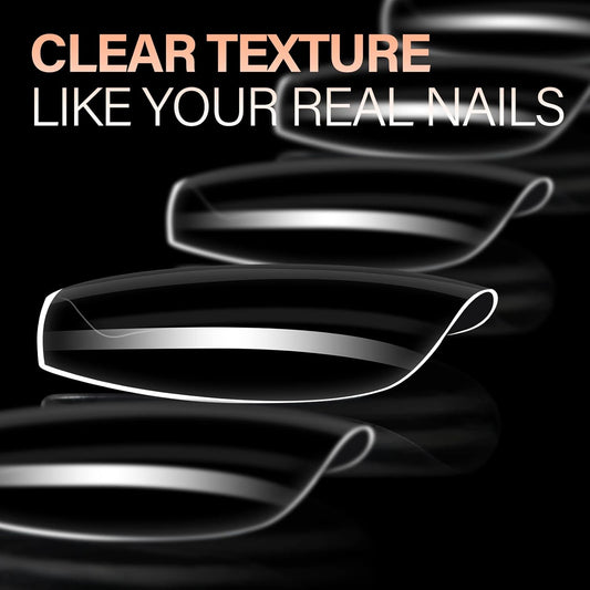 AILLSA Clear Coffin Nail Tips 504pcs Short Gel Nails Tips Soft Full Cover False Nail Tip Pre-shaped Press on Nails Tip for Extensions Gel DIY Salon Art 12 Sizes