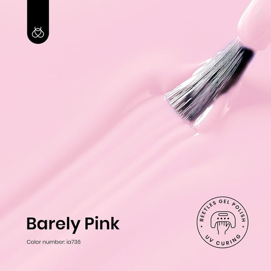 Beetles Pink Gel Nail Polish, Barely Pink Gel Polish Soak Off LED Nail UV LED Lamp Pastel Nail Art Manicure Salon DIY Home 0.51Oz Gift for Women