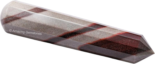 Amazing Gemstone Narmada Shiva Lingam Crystal Wand Massage Stick - Pelvic Wand Gua Sha for Adults - Crystals and Healing Stones Massage Wands for Adults Gifts (Pointed)