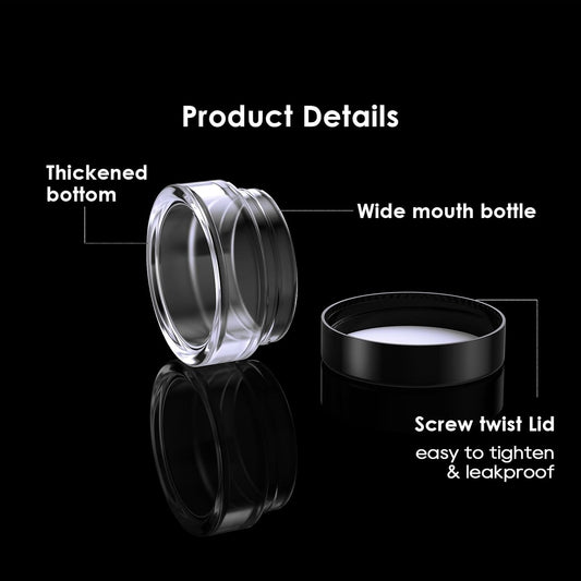 50 Pack 5 Gram 0.17OZ Clear Plastic Containers with Lids, Small Round Cosmetic Jars Makeup Travel Containers Jar for Cream, Bead, Eye Shadow, Samples, Jewelry, Lotions, Powders, Glitters Lip Gloss