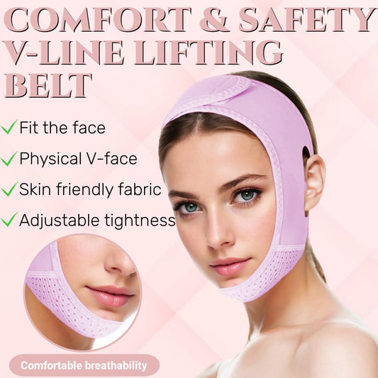V Line Lifting Mask Chin strap for sleeping, V Line Lifting Mask for Women,Jaw Exerciser,Medium,Purple