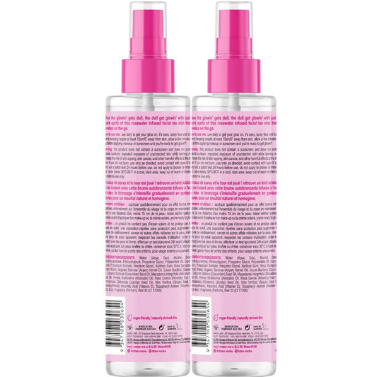b.tan Clear Face Tan Mist Bundle | Gimme The Glow Down - Facial Tanner Spray, Gradual Bronzing Sunless Tanning Water, Infused with Rosewater, No Fake Tan Smell, 6.7 Fl Oz, Pack of 2