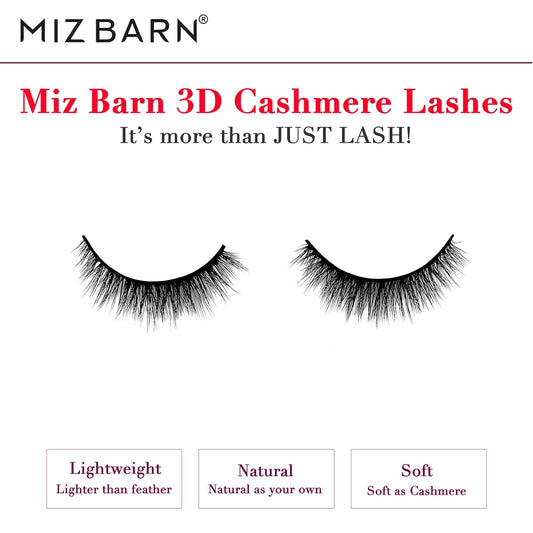 Miz Barn Lashes 5 Pairs Cat Eyes Wispy Lightweight Natural 3D Cashmere Soft Long Extension Eyelashes Pack Handmade Luxurious Volume Fluffy False Eyelashes (CF109)