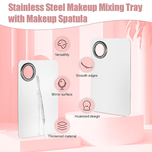 4 Pcs Makeup Spatula Korean Set, Spatula Makeup Korean Foundation Spatula, Stainless Steel Cosmetic Makeup Palette, Korean Makeup Spatula, Makeup Mixing Palette Cosmetic Spatula Skin Care Spatula Tool