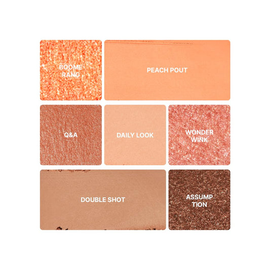 Espoir Real Eye Palette #1 Peachy Like (Warm Peach Color Filter) | Multi-Use Long-Lasting Colors with Sparkling Glitter for Eyeshadow Base and Cheeks Makeup