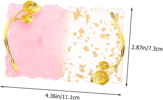 FOMIYES 2pcs Nail Palette Nail Art Gel Nail Art Palette Nail Tool Manicure Display Board Nail Polish Display Board Nail Color Palette Copper Plating Pink Makeup Mixing Plate Nail Art Plate