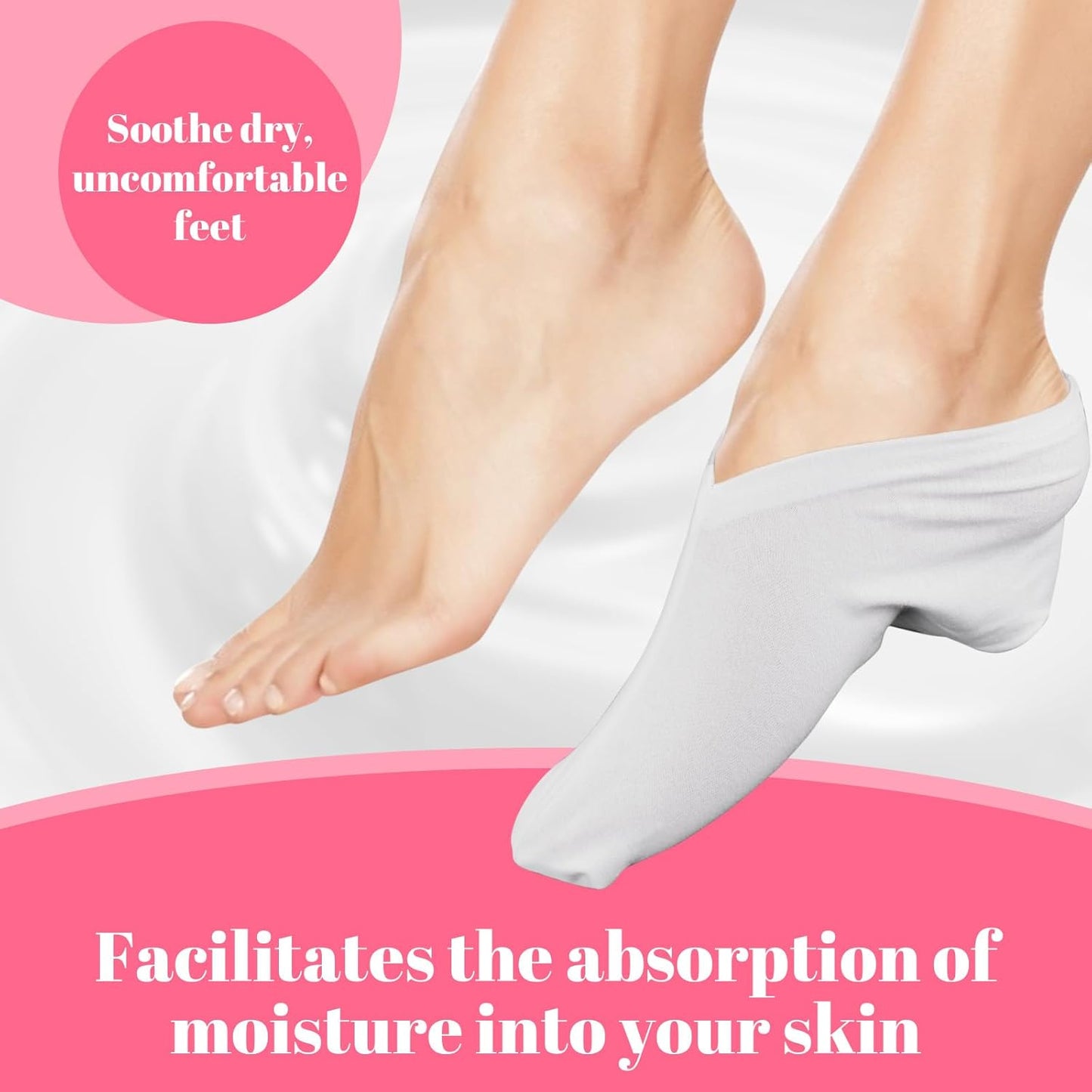 3 Pairs Moisturizing Socks Overnight Cotton Lotion Foot Cover Mask Moisture Enhancing Socks Absorbing Spa Feet Sleeve for Dry Care Cosmetic Women Men Beauty Pedicure