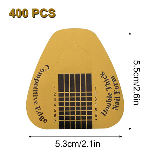 400 Pcs Nail Forms for Acrylic, Gold Horseshoe Nail Extension Stickers for Builder Gel and Poly Gel - Nail Art for Home, Salon