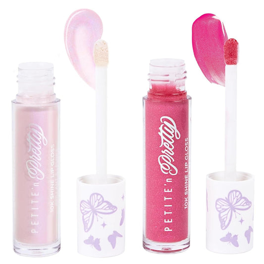 Petite 'N Pretty So Dreamy 10K Shine Lip Gloss Duo—Makeup for Girls, Kids, Tweens, Teens—High Shine, Lightweight, Made in the USA (First Freeze and Rosy Dreams)—Limited Edition